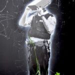 Unknown - Policeman with cctv head (stencil art, Bristol)